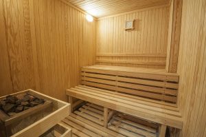 After your work out, you can enjoy your very own and private sauna.